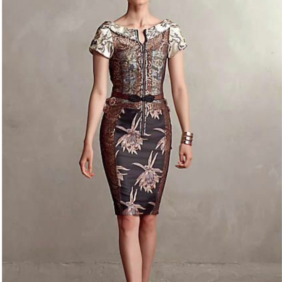 Byron Lars Dresses & Skirts - Anthropologie Beguile by Byron Lars Noemi Embroidered Brocade Dress Size 2